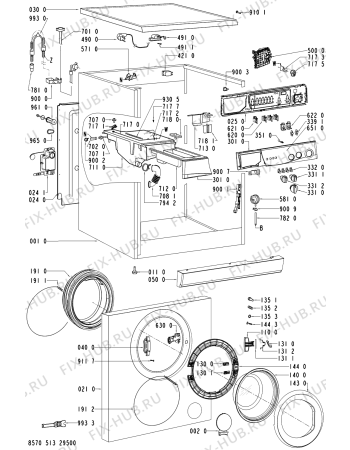 Схема №2 AWM 5422 с изображением Тумблер для стиралки Whirlpool 481228210192