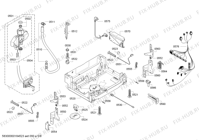 Схема №6 S51U69X4EU с изображением Передняя панель для посудомоечной машины Bosch 00747118