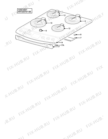 Взрыв-схема плиты (духовки) Zanussi Electrolux ZKC6040X - Схема узла H10 Hob