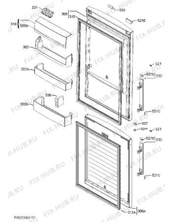 Взрыв-схема холодильника Electrolux EN3855MOX - Схема узла Door 003