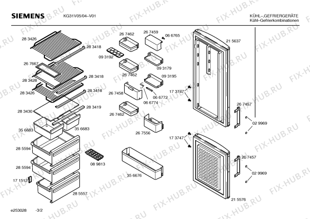 Схема №3 KG36V20IE с изображением Переключатель для холодильной камеры Siemens 00174570