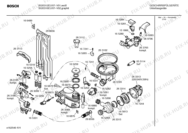 Взрыв-схема посудомоечной машины Bosch SGI5316EU - Схема узла 04