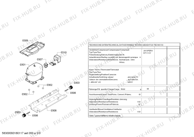 Взрыв-схема холодильника Bosch KGV36VW32G Bosch - Схема узла 03