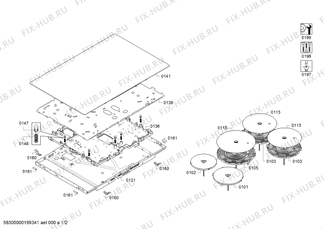 Схема №2 T48PD23X0 с изображением Стеклокерамика для духового шкафа Bosch 00716493