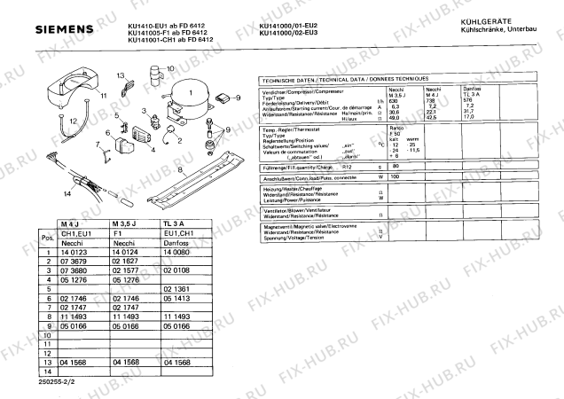 Взрыв-схема холодильника Siemens KU141001 - Схема узла 02
