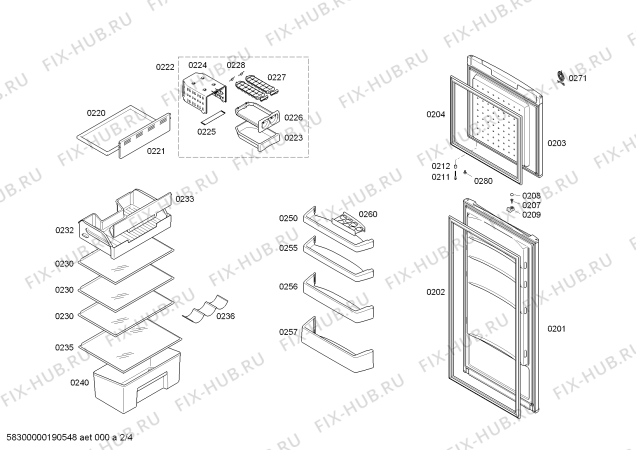 Схема №4 3FFB3621 с изображением Дверь для холодильника Bosch 00246394