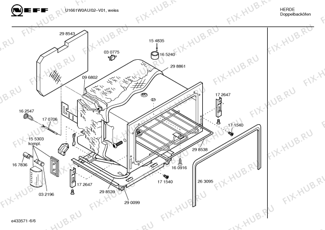 Взрыв-схема плиты (духовки) Neff U1661W0AU - Схема узла 06