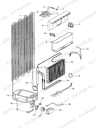 Взрыв-схема холодильника Electrolux ER2659B - Схема узла Cooling system 017