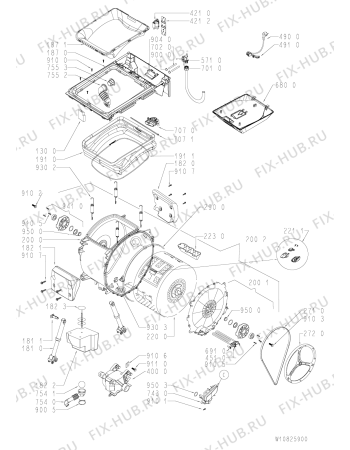 Схема №2 AWE 6100 с изображением Модуль (плата) для стиральной машины Whirlpool 481010803766