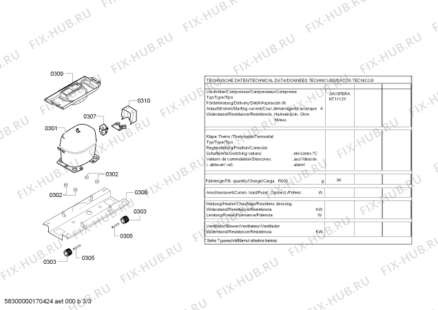 Взрыв-схема холодильника Bosch KGW36VL30G Bosch - Схема узла 03