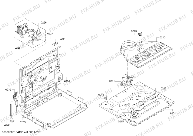 Взрыв-схема плиты (духовки) Siemens HB33LB550 - Схема узла 02