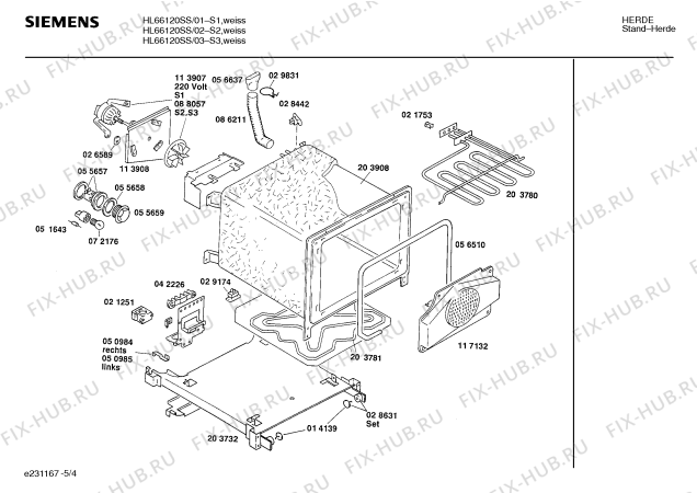 Схема №5 HL66120NN с изображением Инструкция по эксплуатации для плиты (духовки) Siemens 00514463