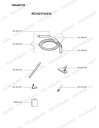 Взрыв-схема пылесоса Rowenta RO1421FA/410 - Схема узла CP002892.0P2