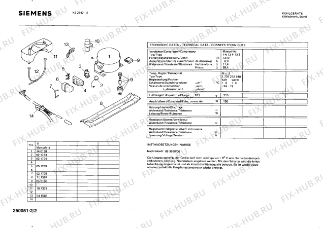 Взрыв-схема холодильника Siemens KS2642 - Схема узла 02