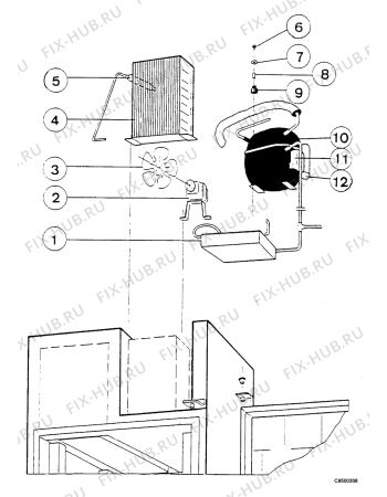 Взрыв-схема холодильника Electrolux BSK500 - Схема узла Functional parts