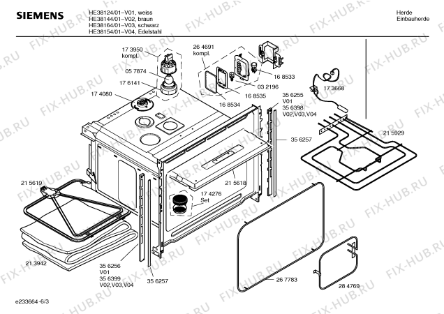 Схема №6 HE38164 с изображением Инструкция по эксплуатации для духового шкафа Siemens 00527955