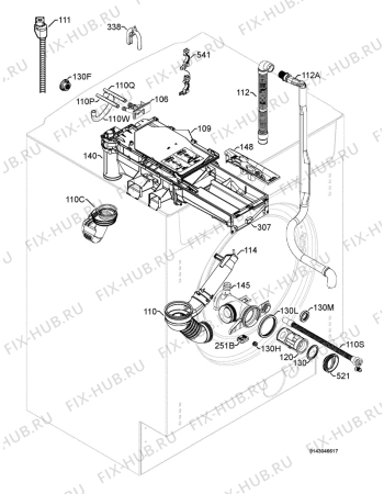 Взрыв-схема стиральной машины Electrolux EWX14450W - Схема узла Hydraulic System 272