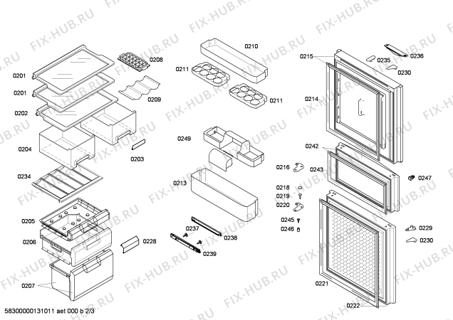 Схема №3 KK27F78TI с изображением Крышка для холодильника Bosch 00611461