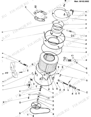 Схема №4 AM1274X (F000124) с изображением Клавиша для стиральной машины Indesit C00030458