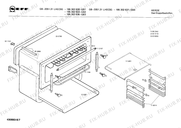 Схема №7 195302637 GB-2051.31LHECSG с изображением Планка для электропечи Bosch 00115986