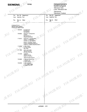 Взрыв-схема телевизора Siemens FS782 - Схема узла 04
