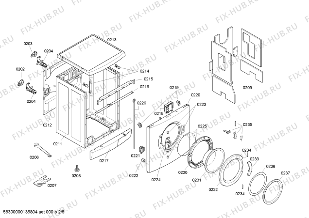 Схема №4 WAE284A2NL Bosch Maxx 7 с изображением Инструкция по установке/монтажу для стиральной машины Bosch 00548553