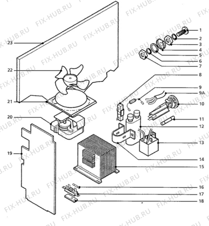 Взрыв-схема микроволновой печи Zanussi MCE975 - Схема узла Electrical equipment