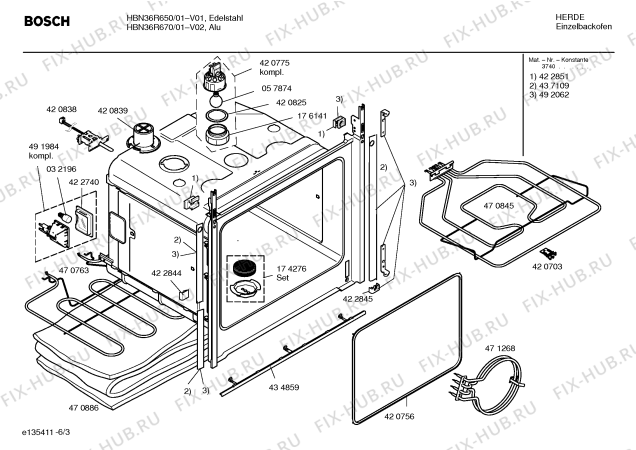 Взрыв-схема плиты (духовки) Bosch HBN36R670 - Схема узла 03