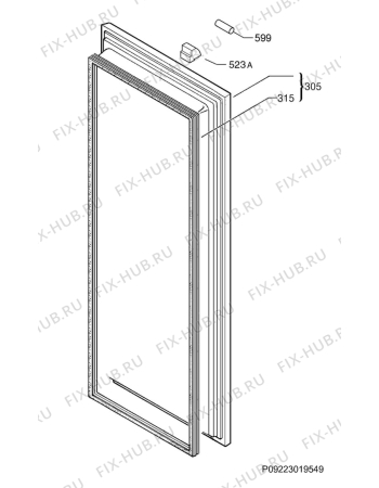 Взрыв-схема холодильника Smeg FF354LX - Схема узла Door 003