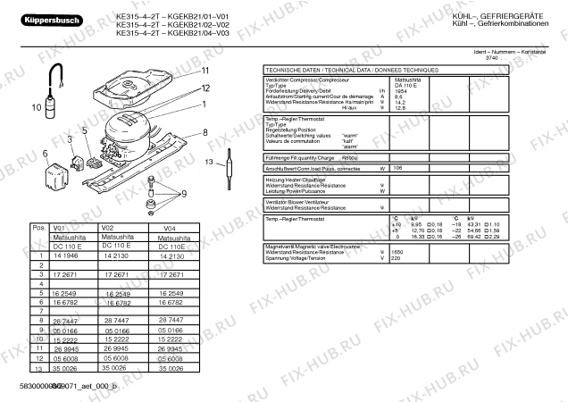 Схема №2 KDF3296TR с изображением Клапан для холодильной камеры Bosch 00181223