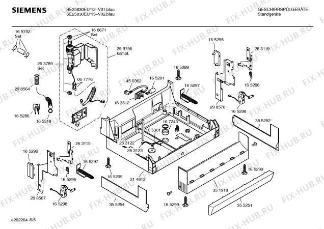 Схема №6 SE25830GB с изображением Столешница для посудомоечной машины Siemens 00215057