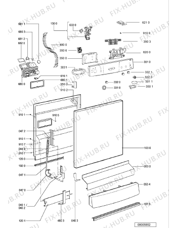Схема №1 ADP 6827 WH с изображением Обшивка для посудомоечной машины Whirlpool 481245373646