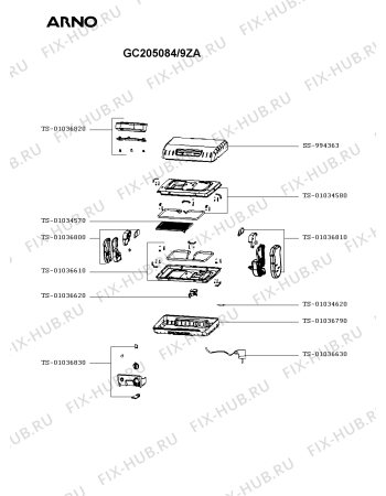 Схема №1 GC205084/9Z с изображением Терморегулятор для гриля Seb TS-01036620