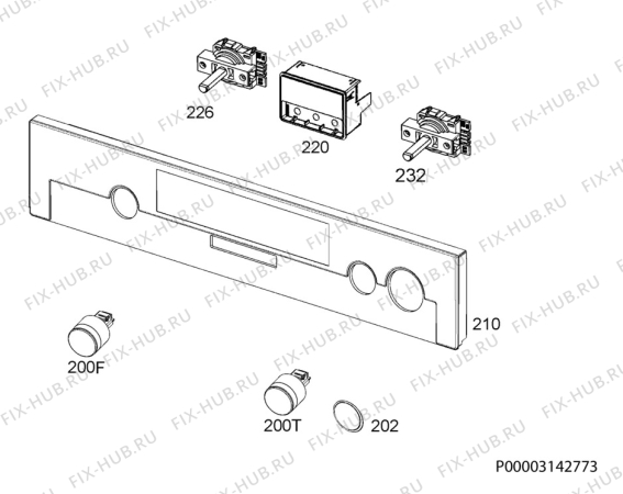 Взрыв-схема плиты (духовки) Aeg BSE577321M - Схема узла Command panel 037