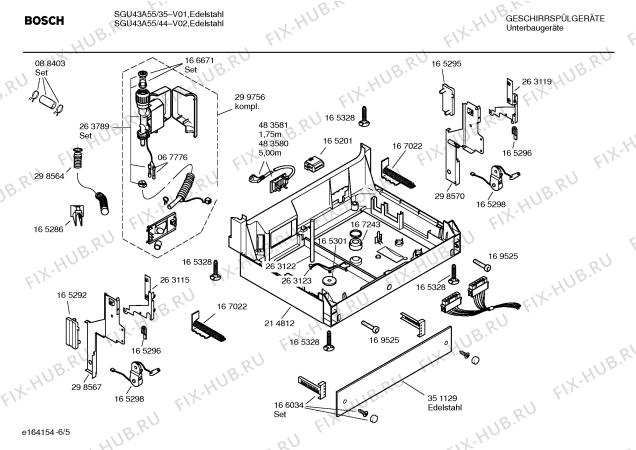 Взрыв-схема посудомоечной машины Bosch SGU43A55 - Схема узла 05