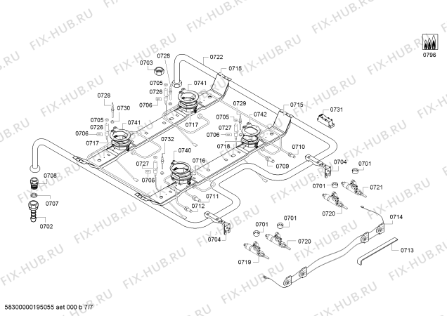 Схема №6 HX745521N с изображением Панель управления для плиты (духовки) Siemens 11010213