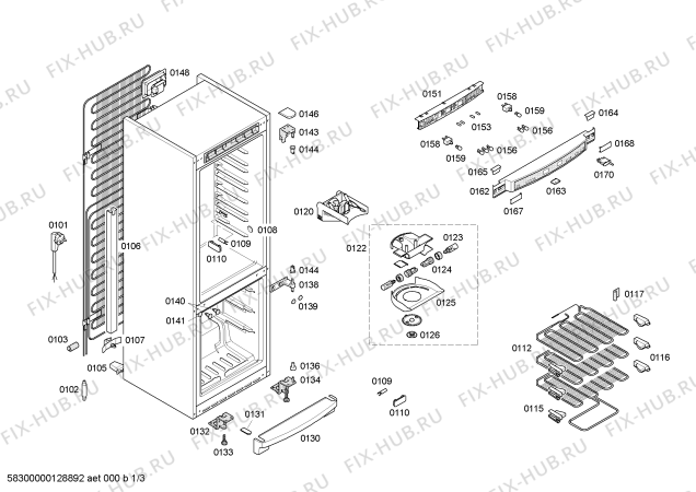 Схема №3 KGP39371 с изображением Дверь для холодильника Bosch 00245598