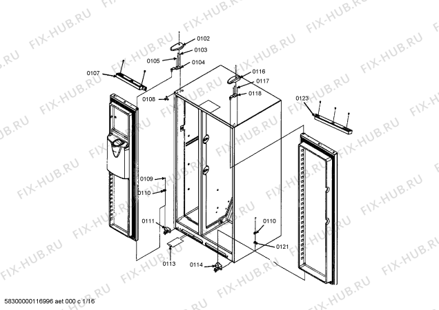 Взрыв-схема холодильника Gaggenau RS495300 - Схема узла 02