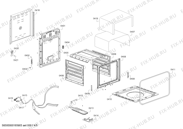 Взрыв-схема плиты (духовки) Bosch HSG34I30SC HSG34I30SC Cocina a gas Bosch Inox - Схема узла 04