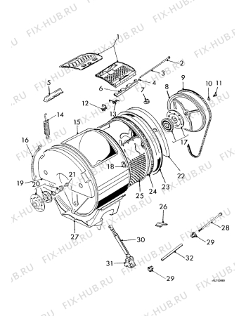 Взрыв-схема стиральной машины Electrolux OKO3 1185TL - Схема узла Tub