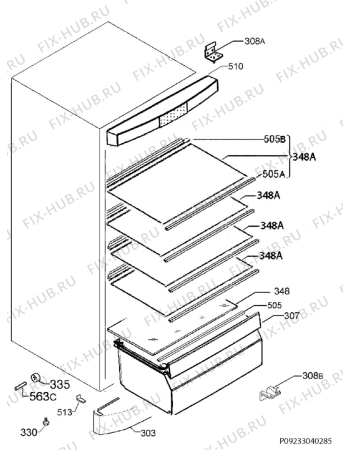 Схема №4 S63300KDW0 с изображением Модуль (плата) управления для холодильной камеры Aeg 973925041700023