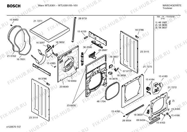 Схема №3 WTL6301 Maxx WTL6301 с изображением Панель управления для сушилки Bosch 00433739