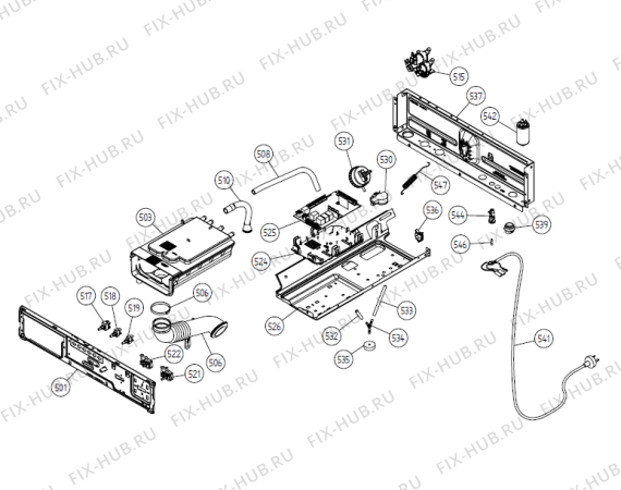 Взрыв-схема стиральной машины Gorenje W6231 with door CE   -White (900003246, WM44AEU) - Схема узла 05