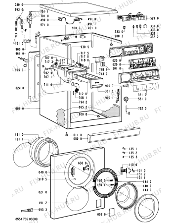 Схема №2 WAK 1400 EX/6 с изображением Обшивка для стиральной машины Whirlpool 481245214794