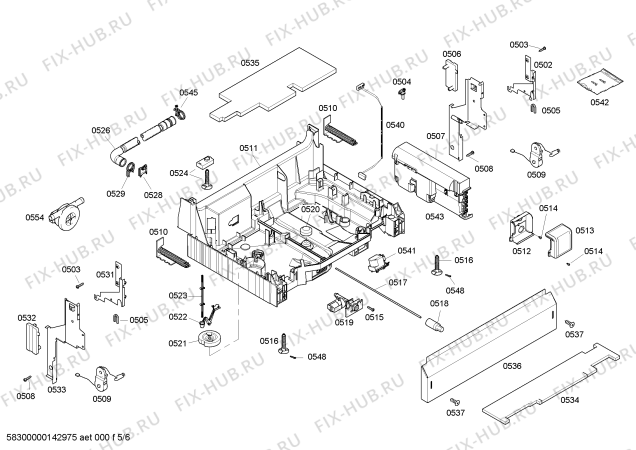 Взрыв-схема посудомоечной машины Bosch SHX65P02UC - Схема узла 05