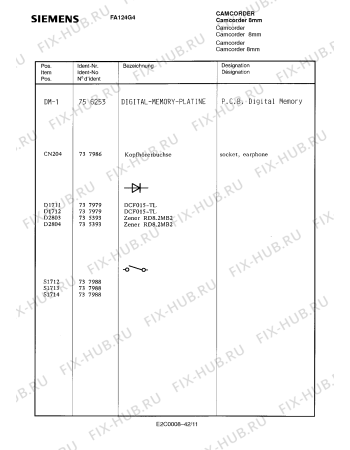 Схема №36 FA124G4 с изображением Инструкция по эксплуатации для видеоаппаратуры Siemens 00530554