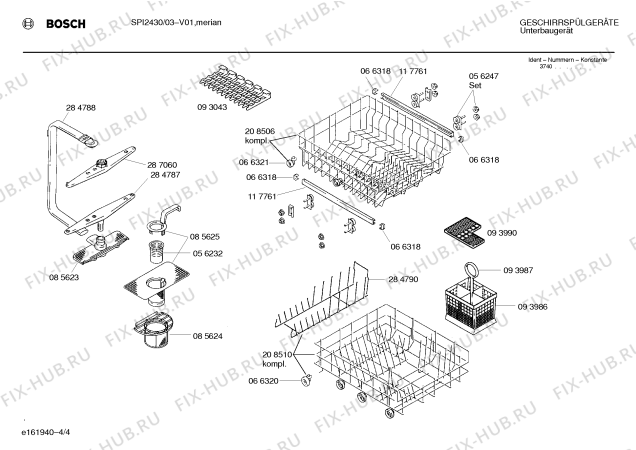 Схема №4 SPI2430 с изображением Панель для посудомоечной машины Bosch 00285604
