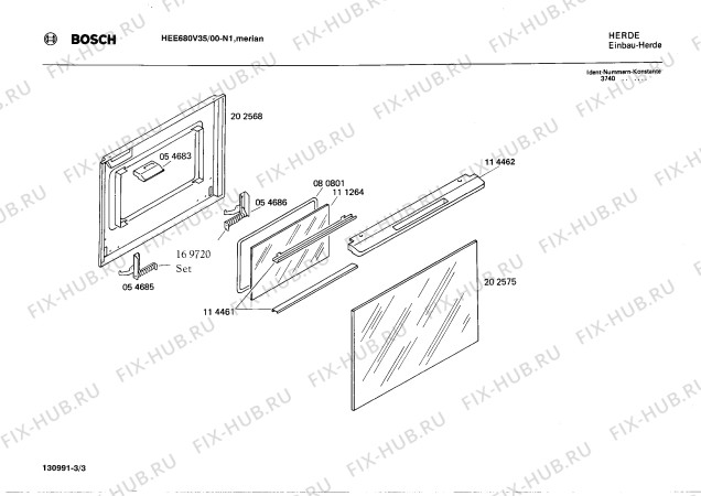 Взрыв-схема плиты (духовки) Bosch HEE680V35 - Схема узла 03