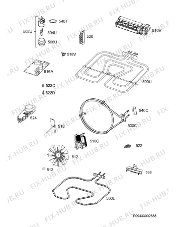 Взрыв-схема плиты (духовки) Electrolux EKM66700OK - Схема узла Electrical equipment