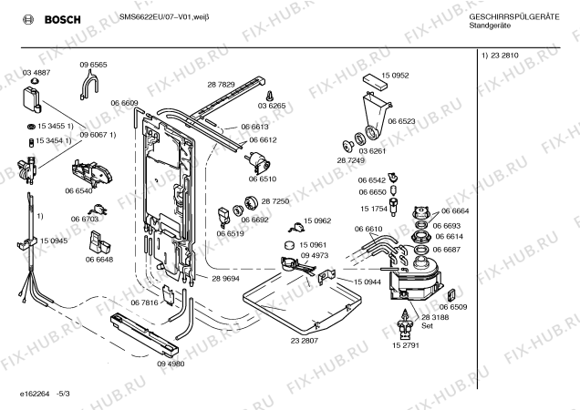 Схема №5 SMS6622EU с изображением Инструкция по эксплуатации для посудомойки Bosch 00518456